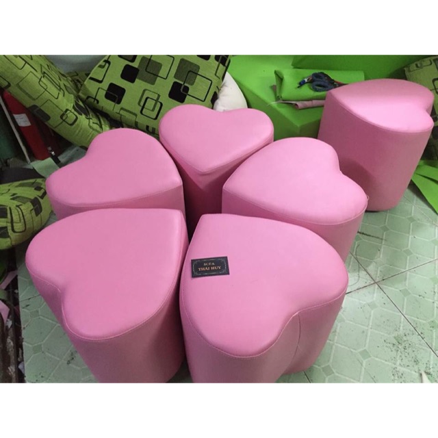 Ghế đôn trái tim.màu sắc tuy chọn.kt: 40x40x40