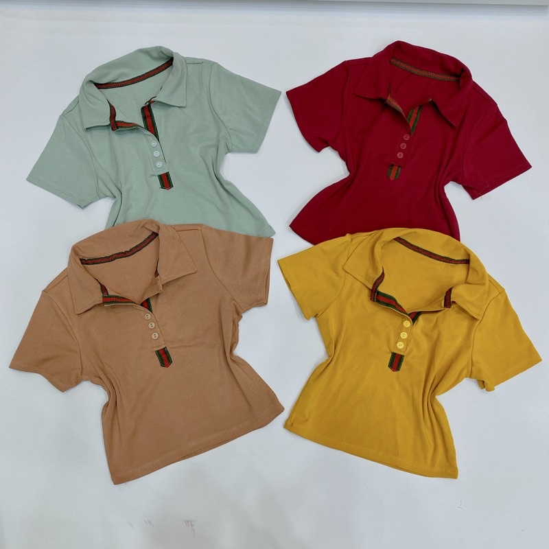 [Mã 11FASHIONSALE1 giảm 10K đơn 50K] Áo thun croptop body nữ có cổ From vừa | BigBuy360 - bigbuy360.vn