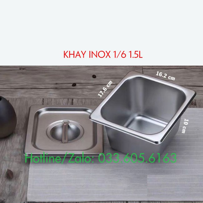 Khay đựng Topping inox Có nắp - Dụng cụ pha chế TV