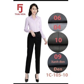 (CÓ SẴN)Quần tây Thái Hòa ống suông màu đen