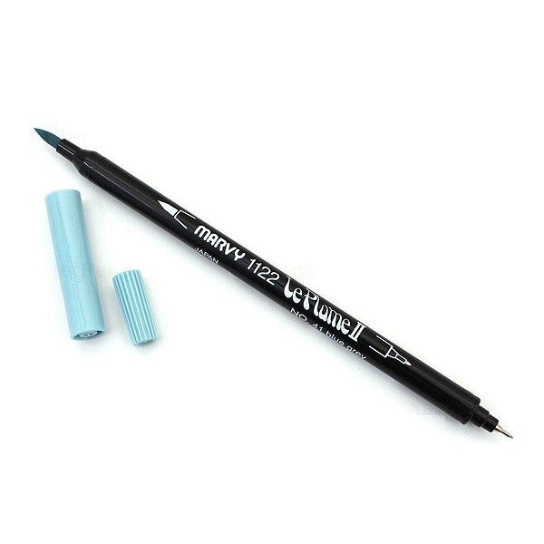 Bút lông đầu cọ viết calligraphy Marvy Le Plume II Double-Sided Watercolor Marker - Màu xanh xám (Blue Grey - 41)