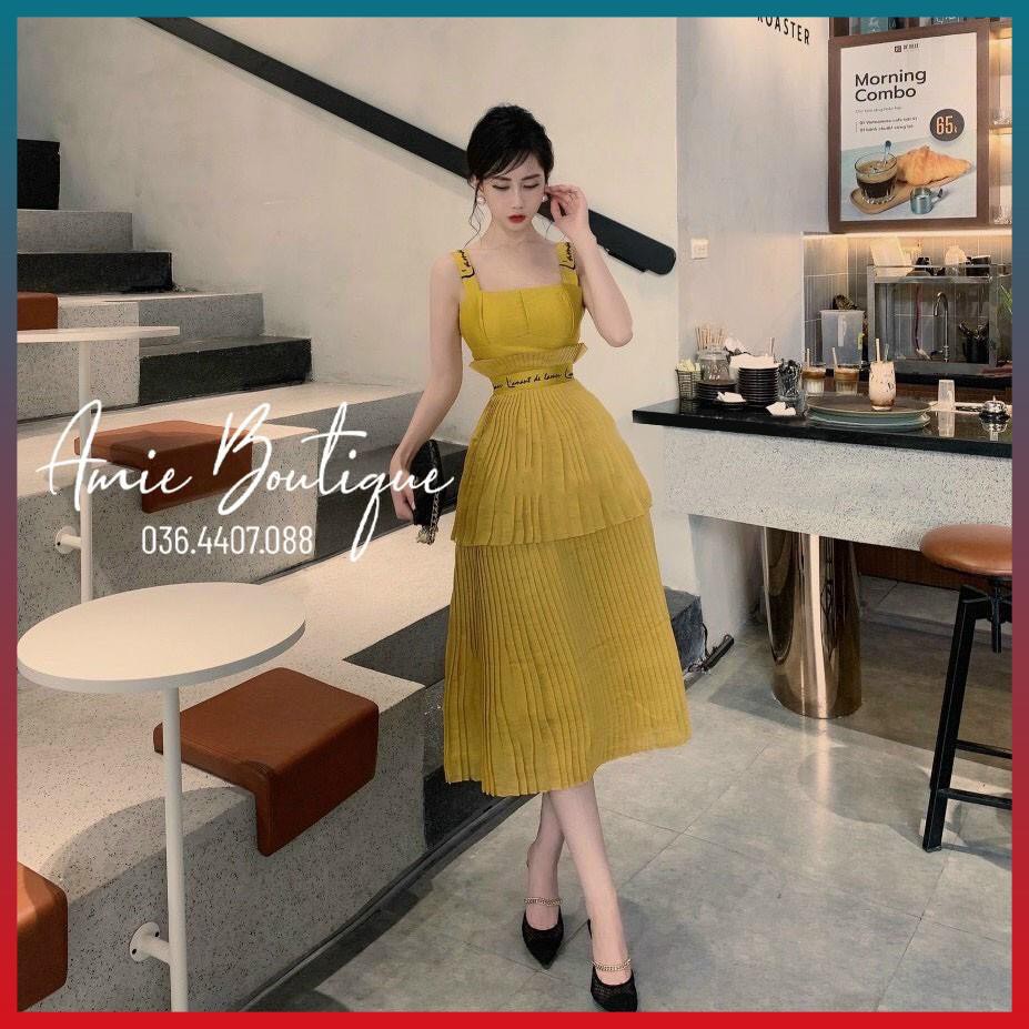 Váy Xếp Ly Nữ Đầm Nữ Dập Ly Thêu Tay Tinh Tế Lịch Sự Sang Chảnh | BigBuy360 - bigbuy360.vn