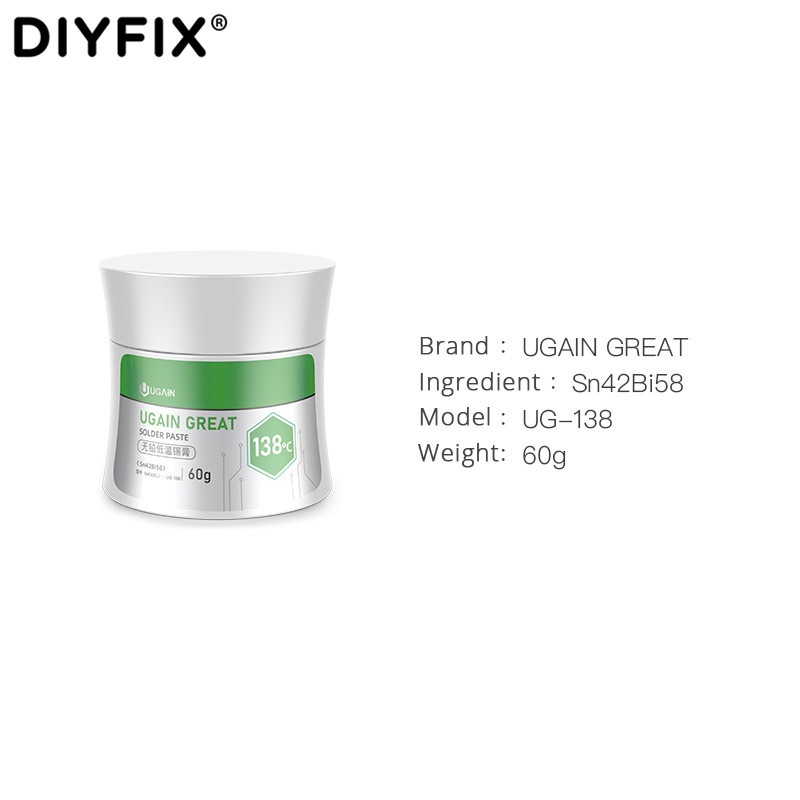 Keo Hàn Nhiệt Độ Thấp Không Chứa Chì BGA Sn42bi58 Snbi-UG Sn63Pb37 60g