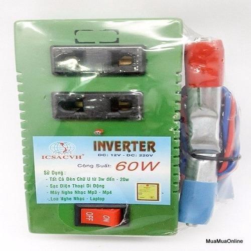 Bộ Đảo Điện Inverter 12V Ra 220V Công Suất 60W Cao Cấp