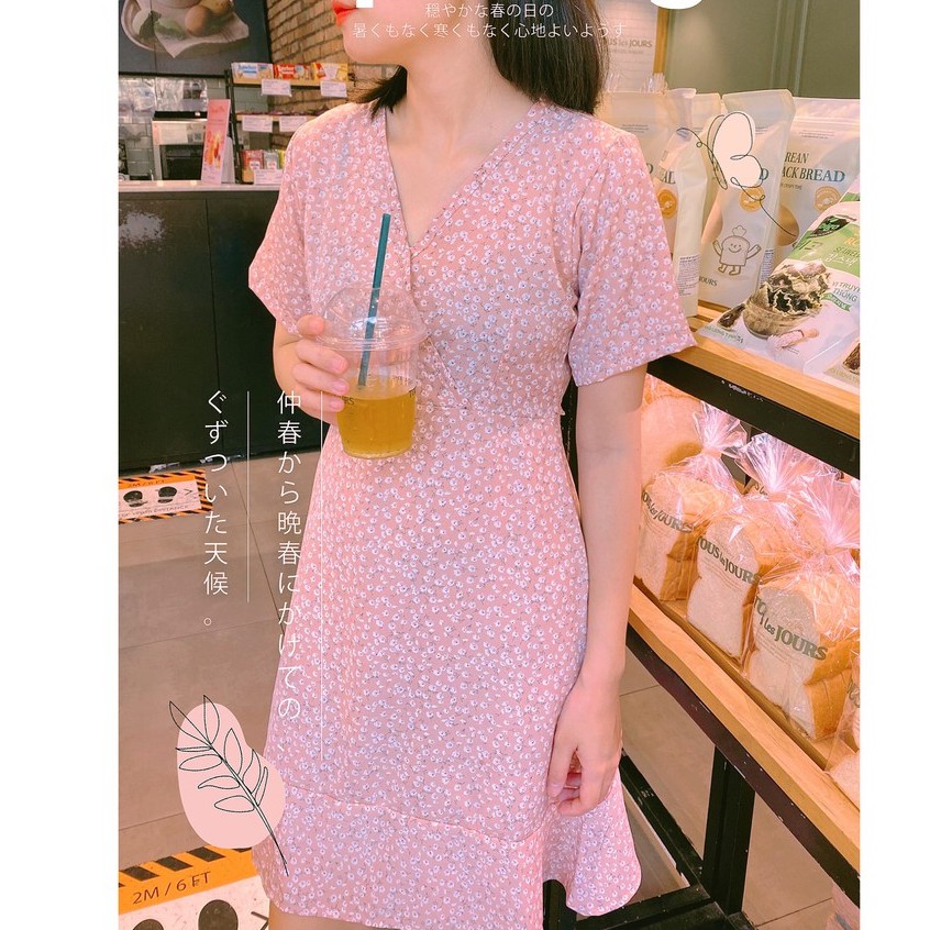 Đầm hoa nhí vintage, váy hoa nhí hàn quốc emmeishop E11 | BigBuy360 - bigbuy360.vn