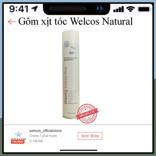 Gôm xịt tóc mềm Welcos Natural Spray tăng độ phồng, giữ sóng xoăn, bảo vệ màu cho tóc nhuộm MN33