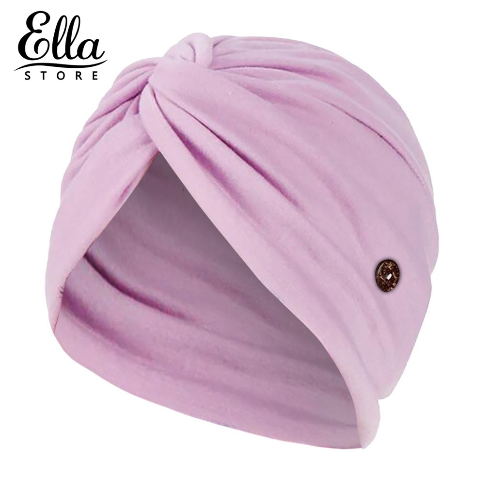 2 Mũ Turban Thắt Nút Chéo Màu Trơn Thời Trang Cho Nữ