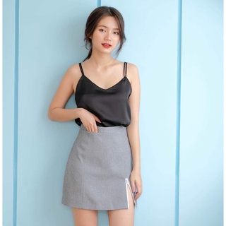 Áo lụa dây cổ tim 2 lớp, áo dây chéo phía sau