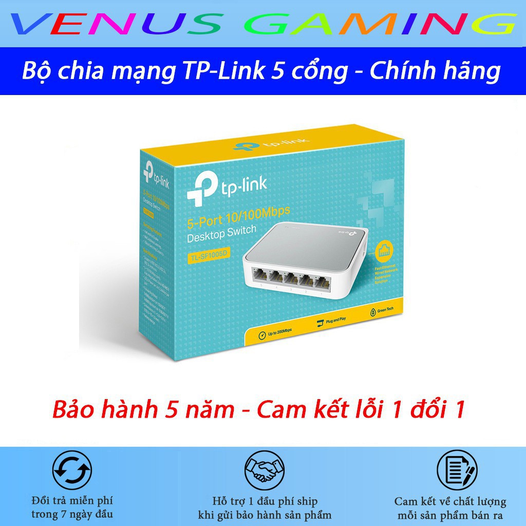 Bộ chia mạng 5 cổng TP-Link TL-SF1005D  - Bộ Chia Tín Hiệu 5 cổng 10/100Mbps - BH 5 năm