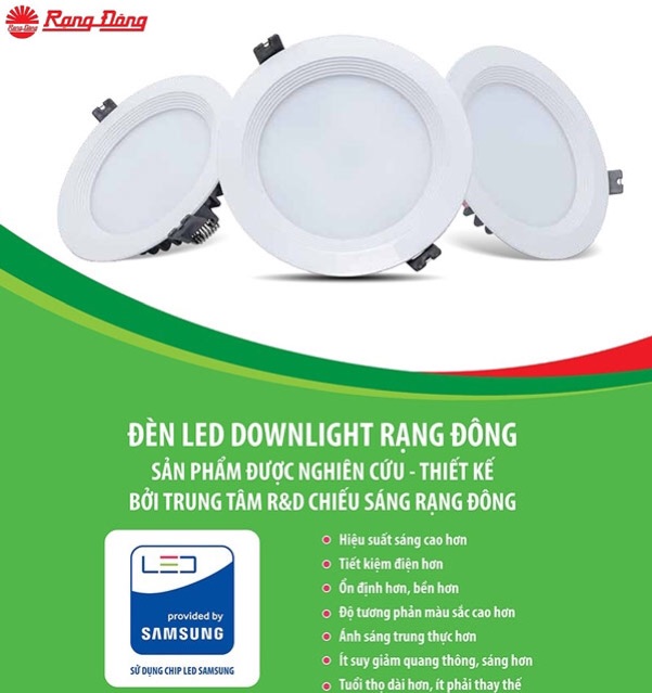 Đèn led  downlight Rạng Đông đổi màu 6w