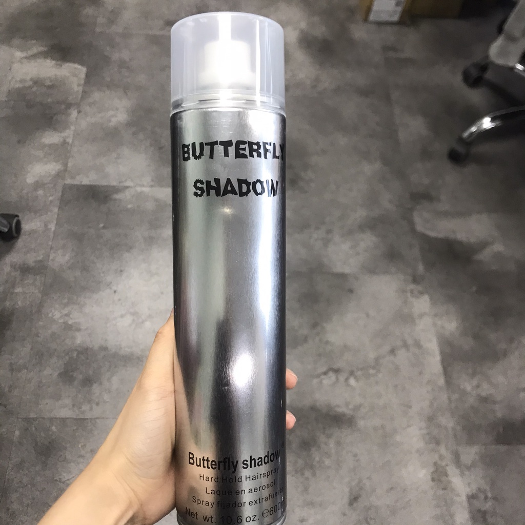 Keo sịt tóc 600ml - Gel xịt tóc BUTTERFLY SHADOW Hard Hold Hairspray