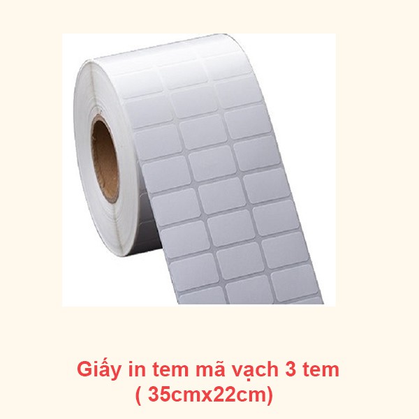 Decal in mã vạch, Giấy in tem mã vạch 3 tem 35x22mm (dài 50m)