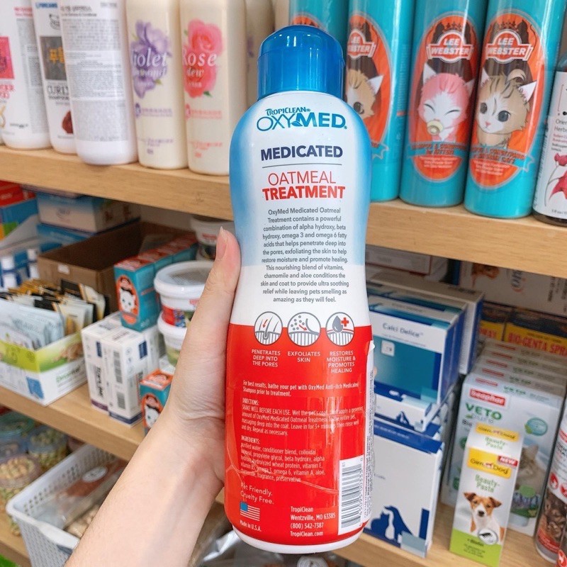Tropiclean Oxymed Dầu ủ đặc trị viêm da, nấm, ngứa cho chó 592ml