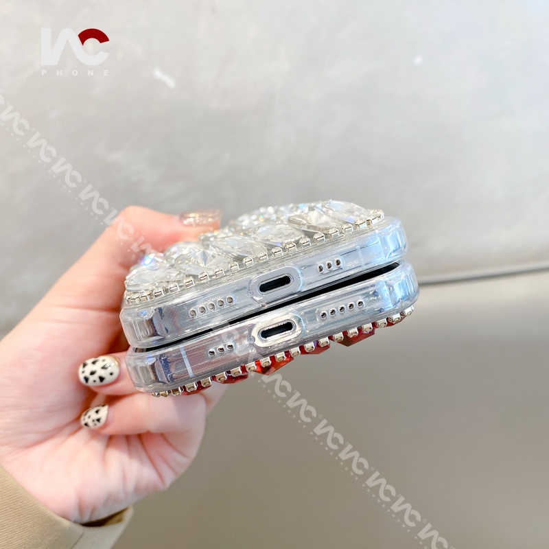 Ốp Điện Thoại Đính Đá Pha Lê 3d Lấp Lánh Sang Trọng Cho iphone 15pro max 14 promax 14 plus 12 13 pro max 11 xr x max