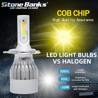 Đèn pha led c6 h4 6000k/3000k ánh sáng trắng vàng cho xe hơi