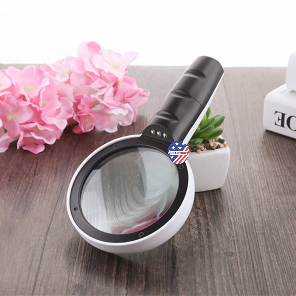 Kính Lúp Có Đèn Cầm Tay 3 Led Hd T21 (Mới Về)