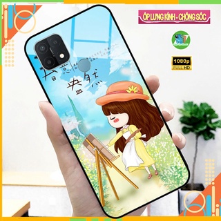 Ốp oppo a15 lưng kính cường lực - op lung oppo cao cấp