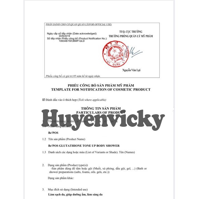 Sữa Dưỡng Trắng Be' Pos Glutathion Tone Up Body Shower | BigBuy360 - bigbuy360.vn