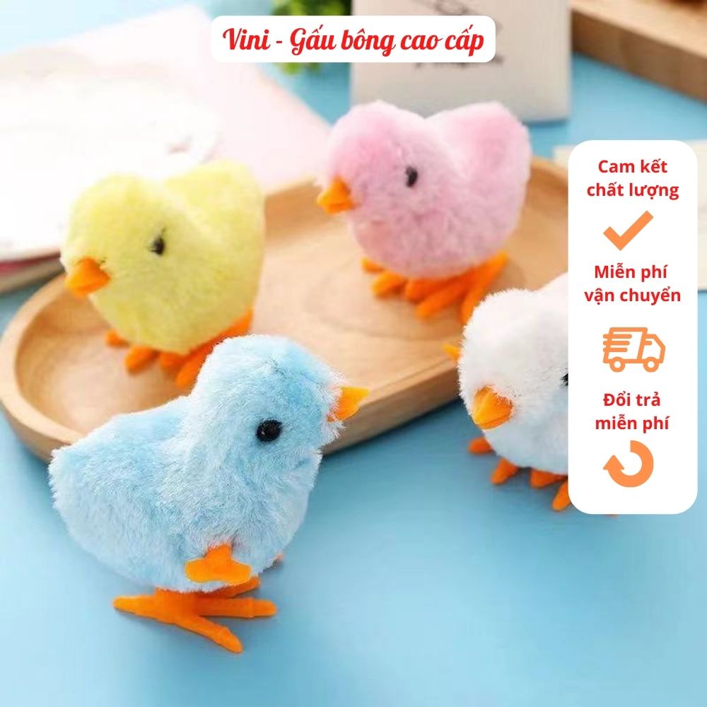 Gà con kéo cót nhồi bông - Gà bông mini kéo cót kích cỡ 5cm