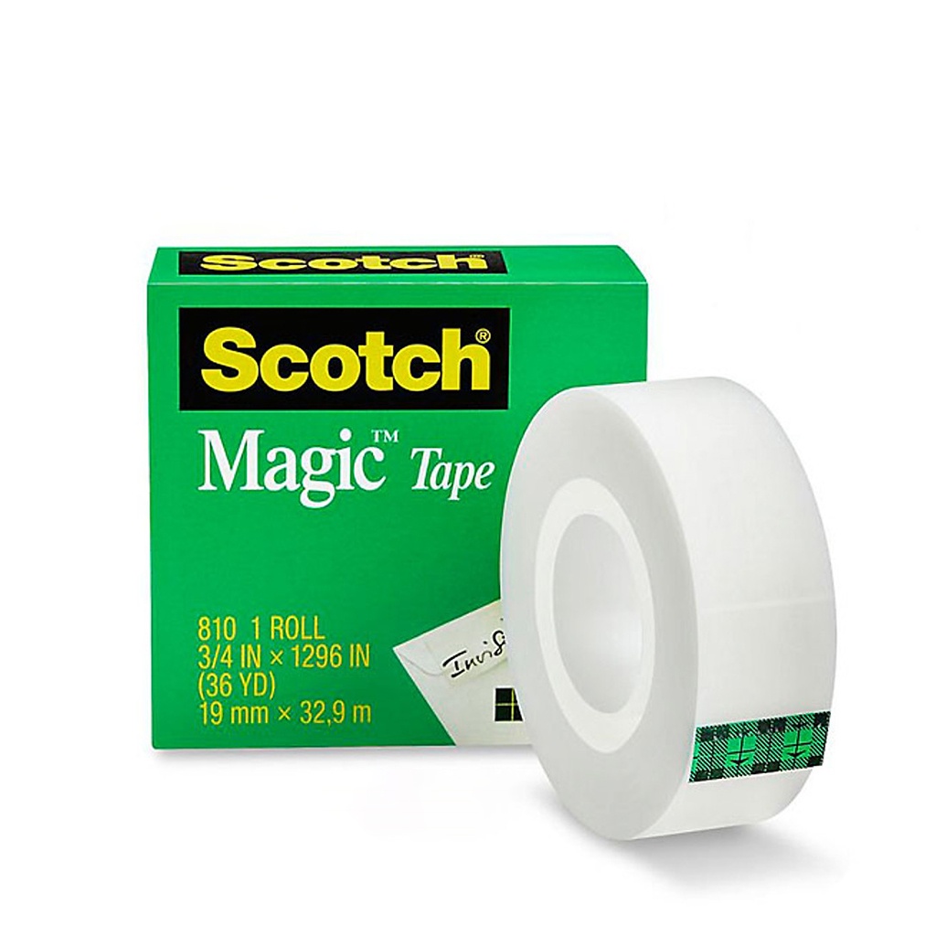 Băng keo 3M Scotch Magic Tape 810, thiết kế vô hình, dùng được cho photo, kích thước 19mm x 32.9m - Thinksafe