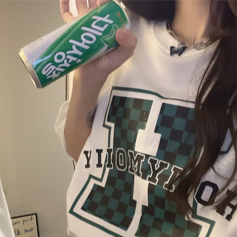 SUXI Áo Thun Tay Ngắn Dáng Rộng In Chữ Thiết Kế Đơn Giản Thời Trang Mùa Hè Cho Nữ