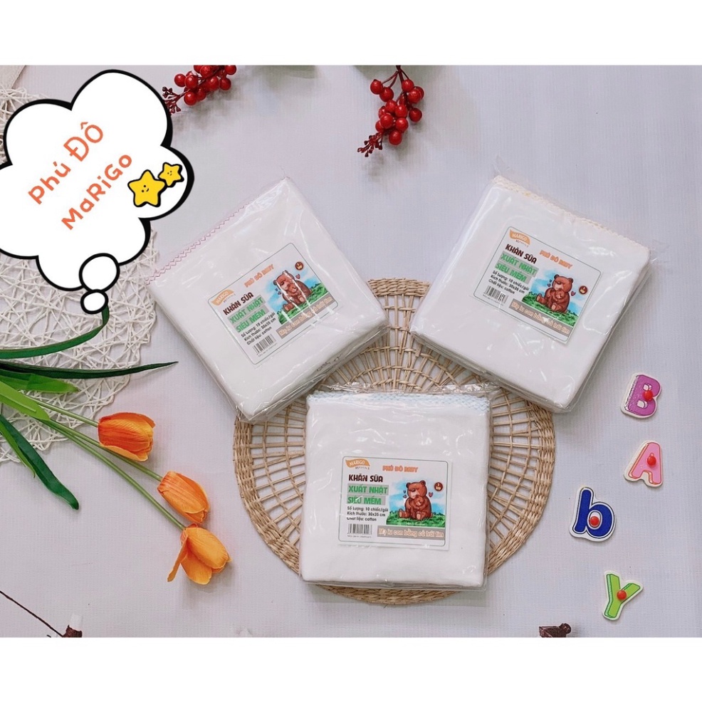 Hàng 3 lớp kích thước 32x32 khăn sữa xuất Nhật siêu mềm , khăn xô sữa cho bé siêu thấm, mềm A Lá Kids