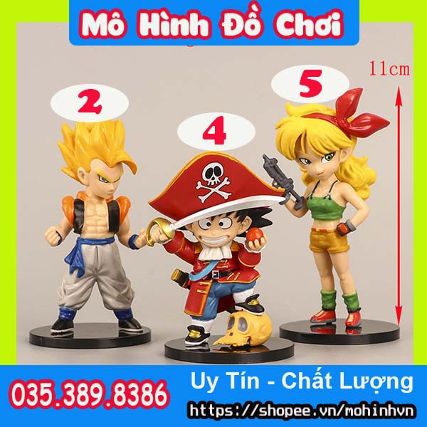 Mô Hình Dragon Ball Gồm 5 Nhân Vật Cao 11Cm Chất Liệu Nhựa PVC Cao Cấp