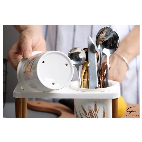 Ống đựng đũa 2 ống | BigBuy360 - bigbuy360.vn