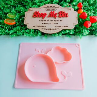 Khay Ăn Dặm Silicon Đế Hút Hình Cua, Bò, Cá