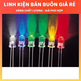 Led 3MM Siêu Sáng (Đỏ, Xanh Lá, Xanh Dương, Vàng, Trắng) (10c)