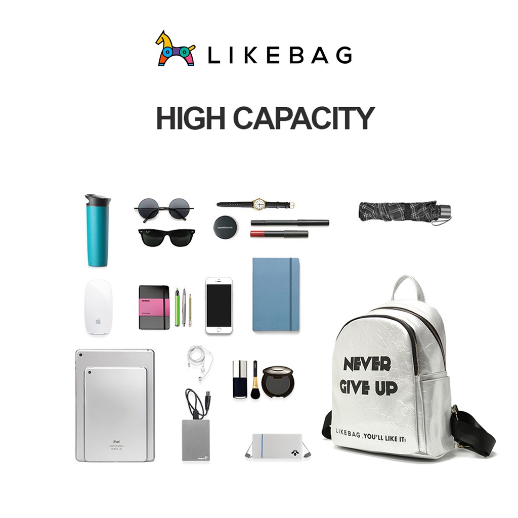 Balo bạc nam nữ cá tính LIKEBAG đựng vừa laptop 175022298 - LIBAGI