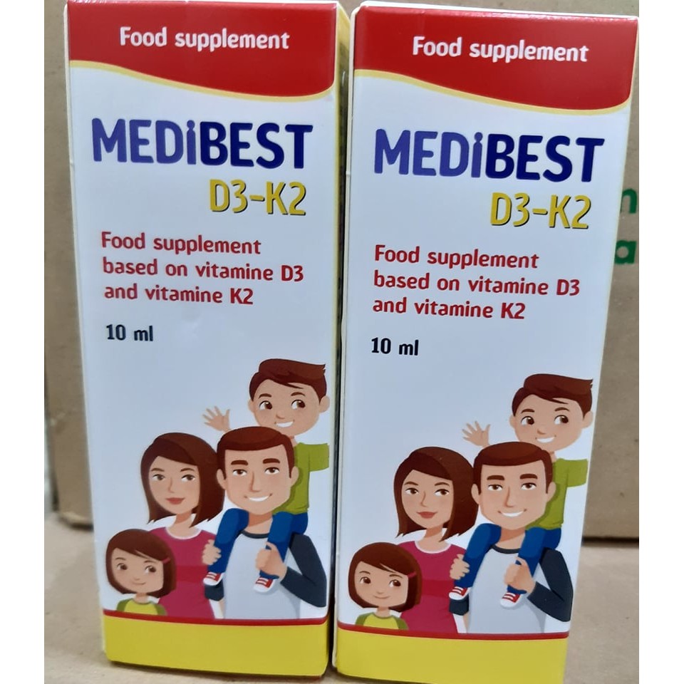 Medibest D3-K2 Bổ sung Vitamin D3 &amp; K2 giúp tăng hấp thụ canxi cho bé - CN222