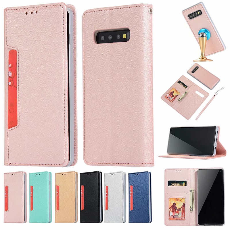 Bao Da Điện Thoại Nắp Lật Kiêm Ví 2 Trong 1 Cho Samsung Galaxy Note 8 Not 9 S10 + Giá Đỡ