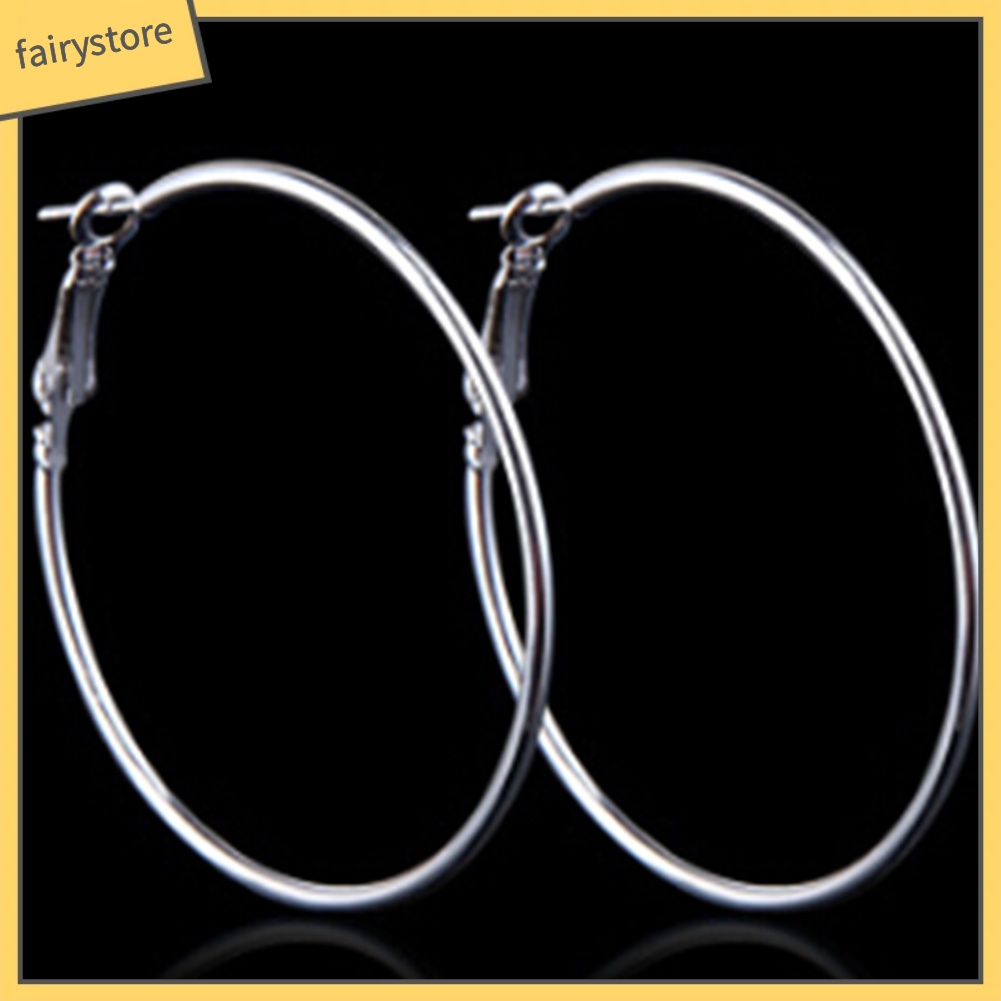 Đôi khuyên tai hợp kim dáng tròn lớn thời trang dành cho nữ