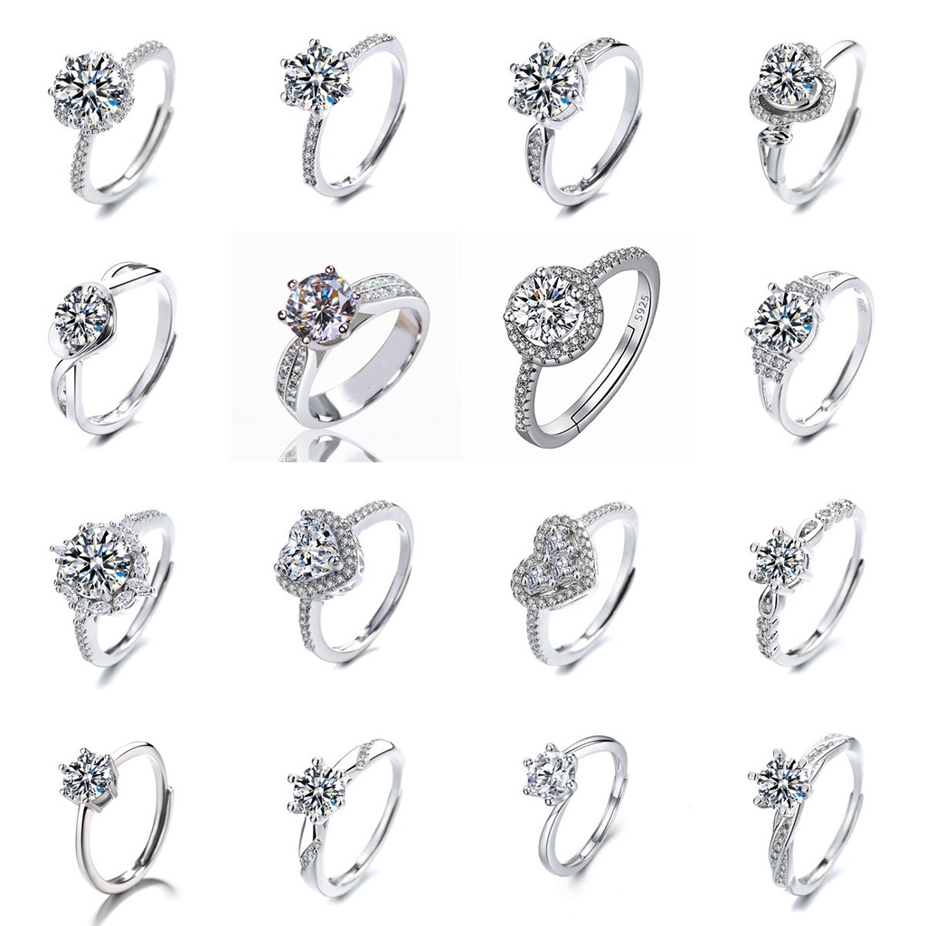 Nhẫn Đính Đá zircon Dạng Hở Hình Trái Tim Thời Trang Cho Nữ