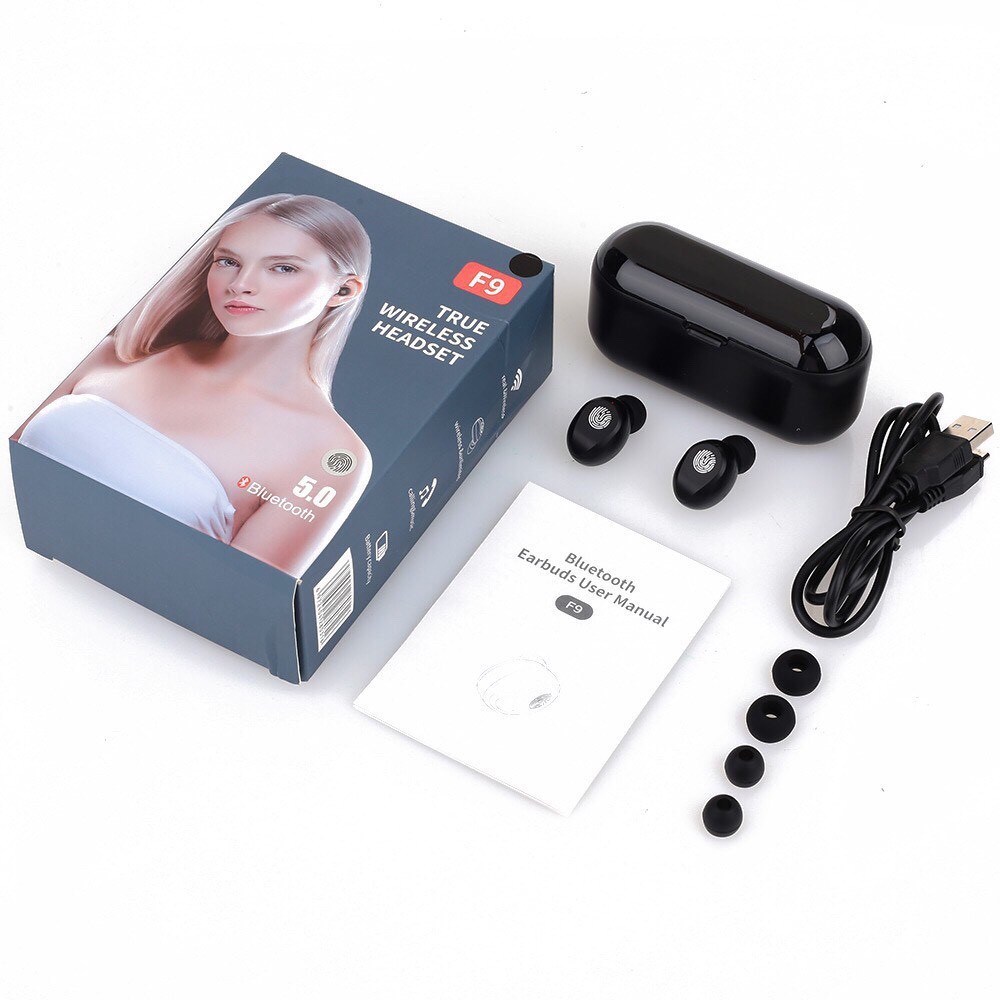 Tai nghe không dây F9 Tws 5.1 bản quốc tế không dây cảm ứng, tai nghe bluetooth f9 chống nước