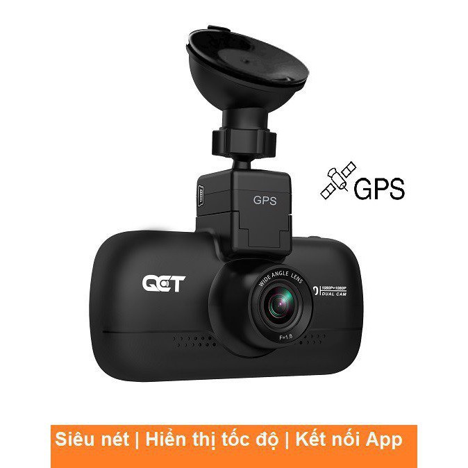 Camera hành trình ô tô trước và sau QCT có hiển thị tốc độ, kèm GPS, phiên bản quốc tế