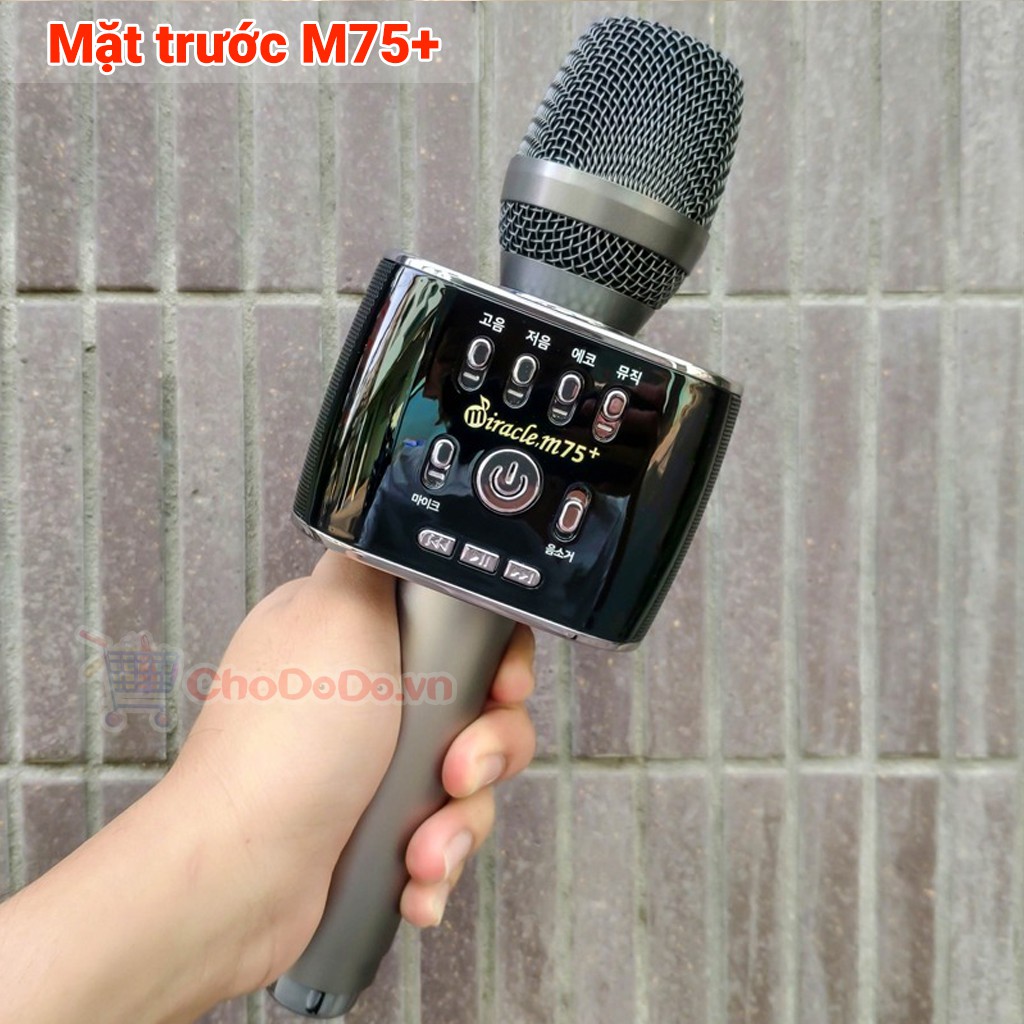 Micro Karaoke Bluetooth Miracle M75+ Hàn Quốc - Bản nâng cấp của Mic Magicsing MP30 - Cực Hay Kèm Quà Tặng Khuyến Mãi