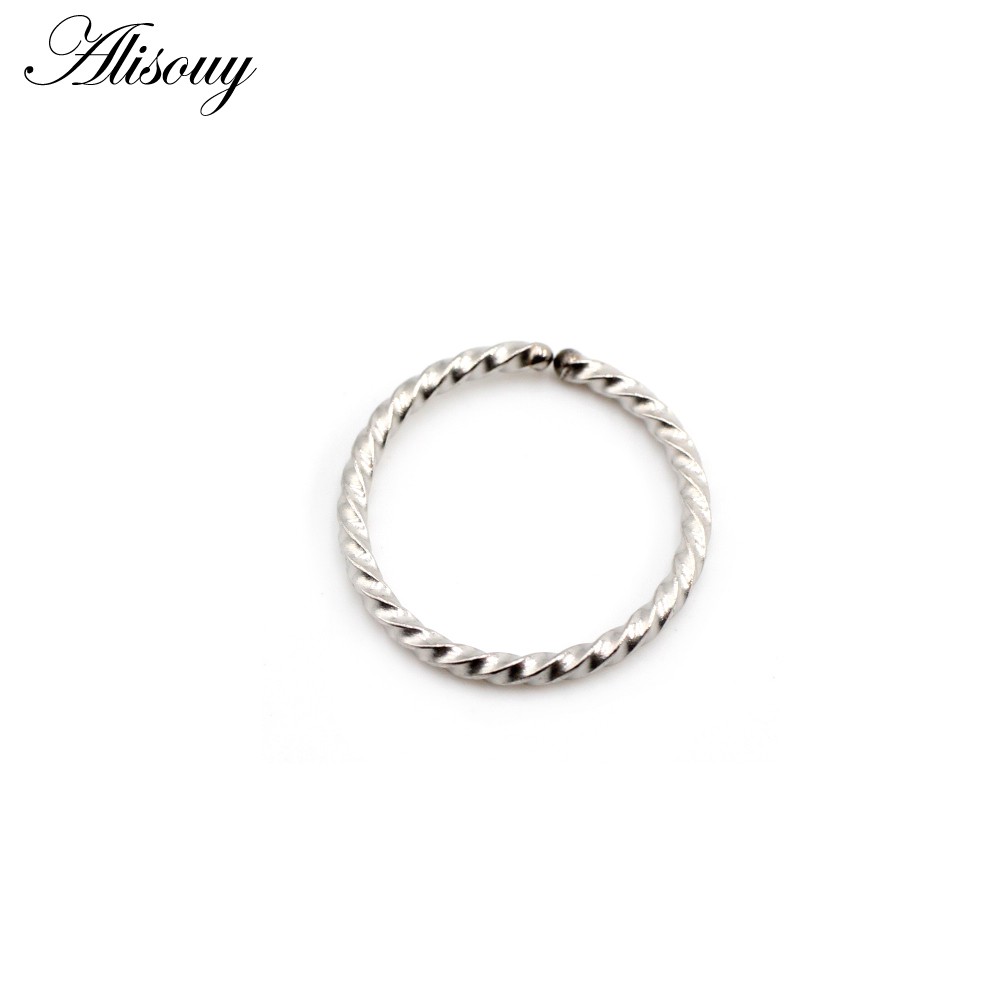 Alisouy 1 Khuyên Kẹp Mũi / Môi / Tai / Mũi Bằng Thép Không Gỉ 0.8 / 1 / 1.2 / 1.6mm