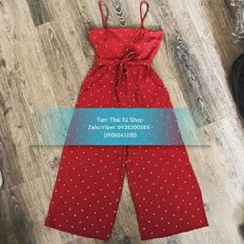 JUMPSUIT CHẤM BI 2 DÂY THẮT NƠ