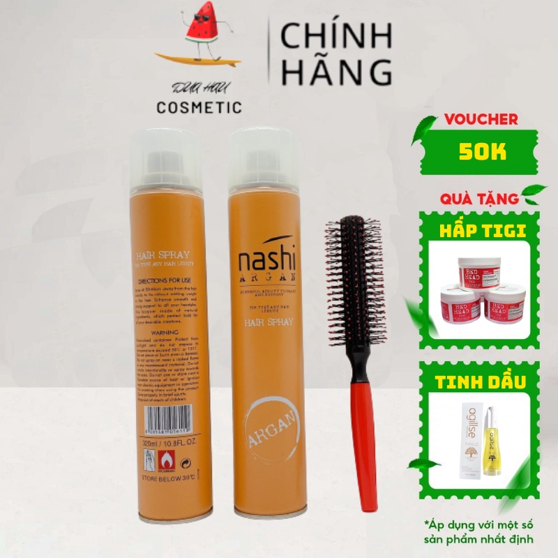 Gôm Xịt Giữ Nếp Dưỡng Tóc Nashi Argan 320ml