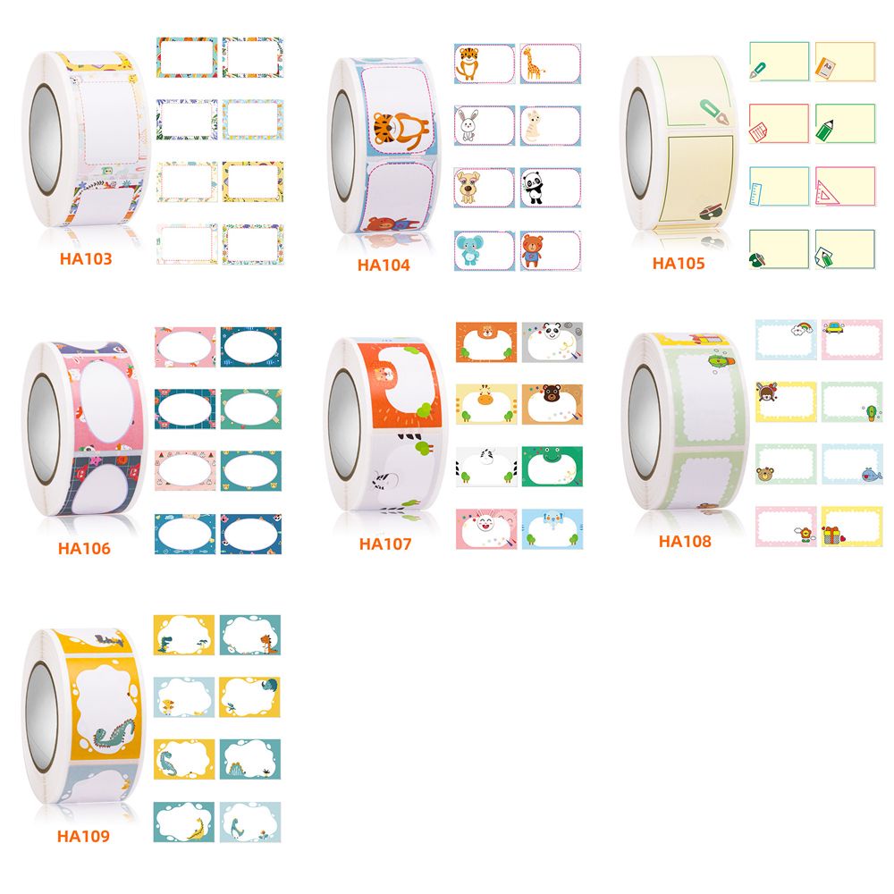 Set 350 miếng dán ghi tên họa tiết hoạt hình động vật dễ thương dành cho bé