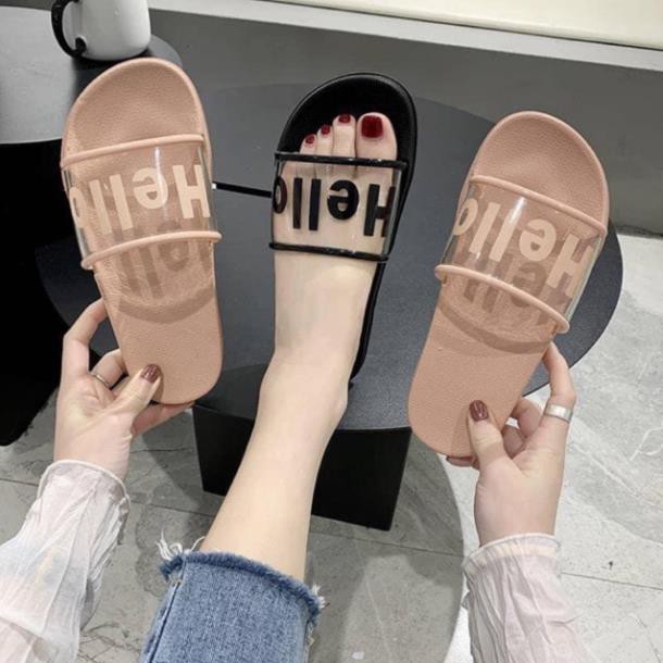 Dép nữ chữ HELLO đế đúc 2 màu