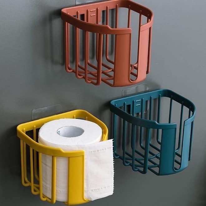 {Sản Phẩm} Giỏ treo giấy vệ sinh dán tường nhà tắm tiện lợi, đồ dùng phòng tắm thông minh tiện ích