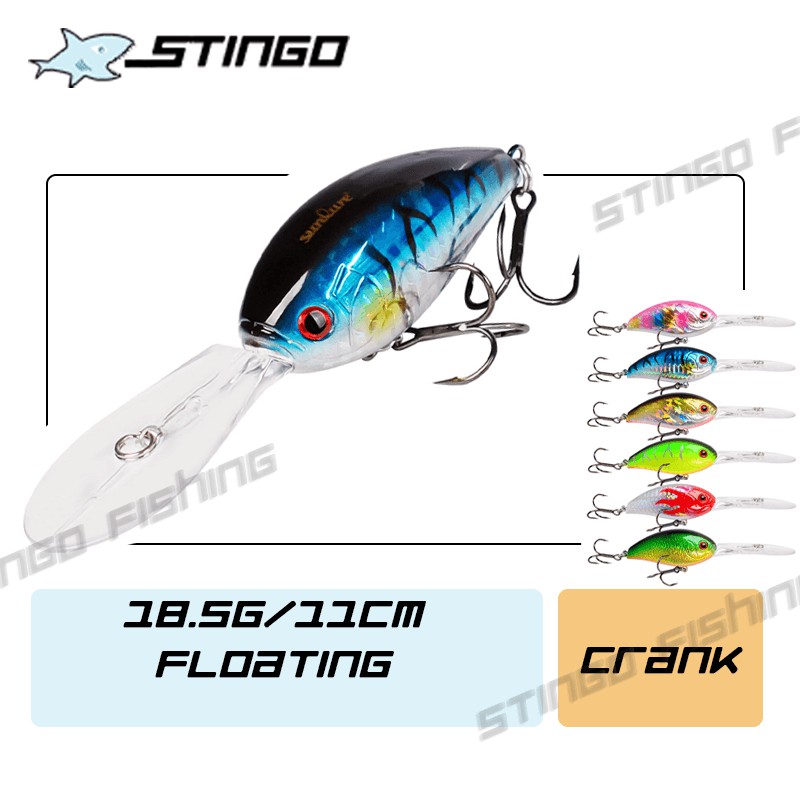 Stingo Crankbait 11cm 18.5g mồi câu cá giả lóc bằng nhựa cứng Fishing Lure