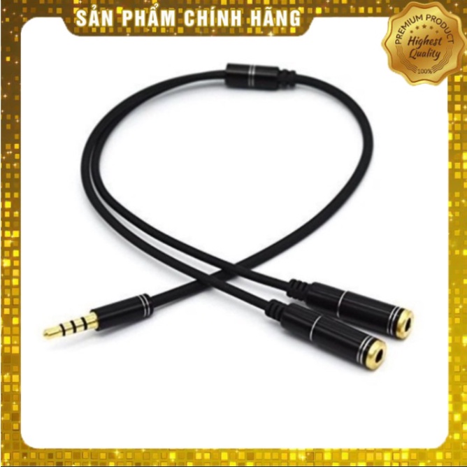 Dây Chia Jack Loa Chuẩn 3.5 Từ 1 Ra 2 Đầu Mạ Vàng Cho 2 Loa Hoặc 2 Tai Nghe ( 4 khấc)