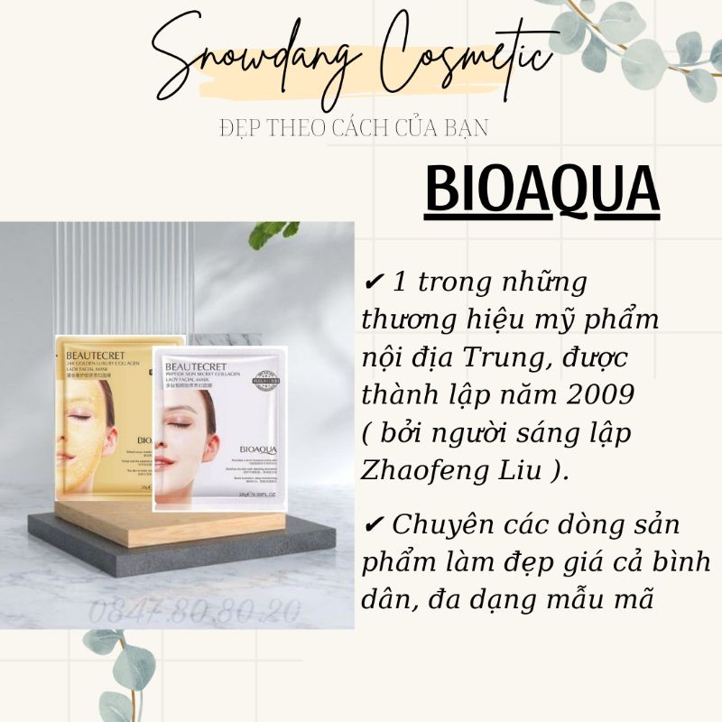 Mặt nạ thủy tinh trong suốt collagen Bioaqua