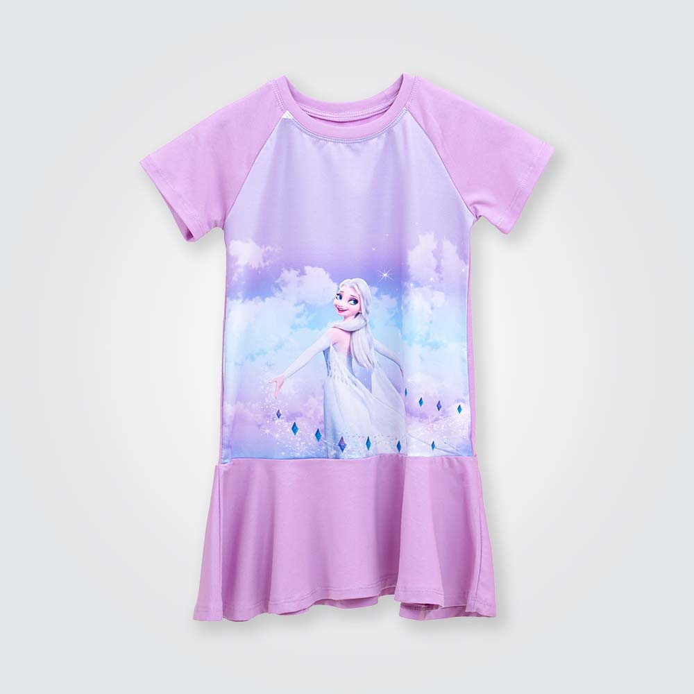 Váy bé gái Elsa 3D mây BOMINES vải thun cotton thoáng mát phù hợp cho trẻ em từ 3 đến 10 tuổi khoảng 12kg - 30kg