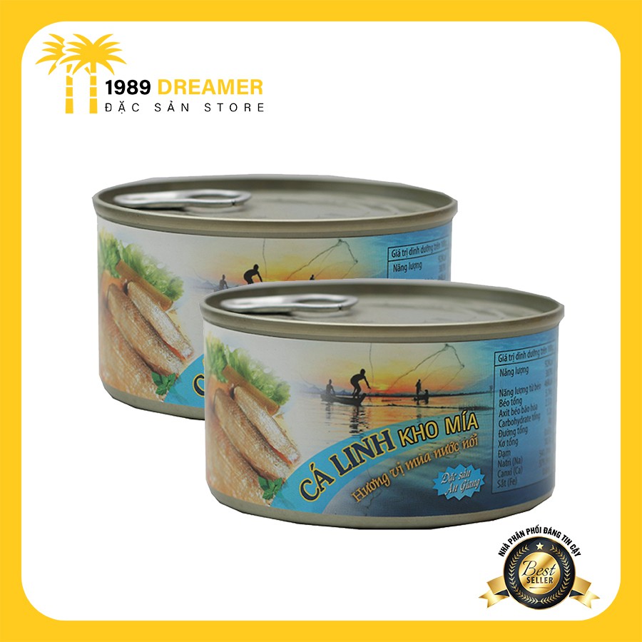 Combo 6 lon Cá linh kho mía lon 210gr