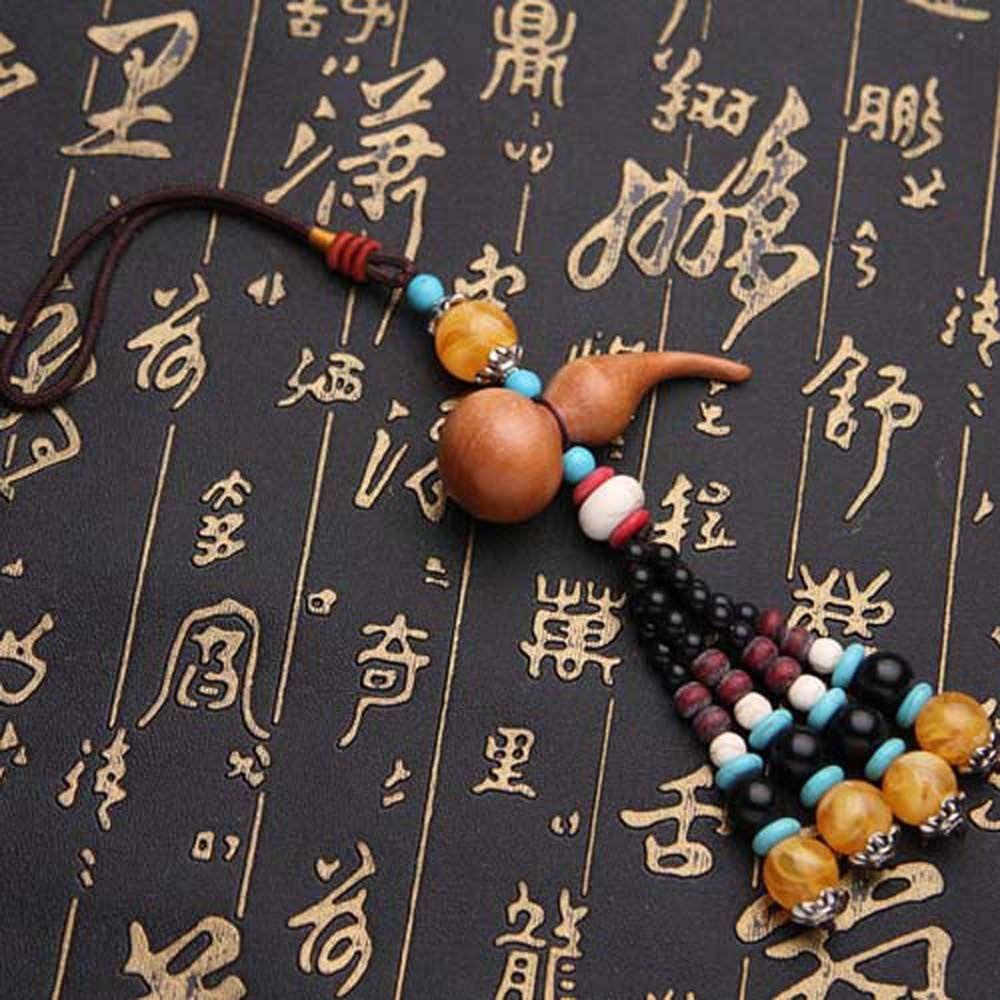 Mặt Dây Chuyền Bằng Gỗ Đào Thủ Công Hình Quả Bầu Qiaozui Trang Trí Xe Hơi / Gương Chiếu Hậu